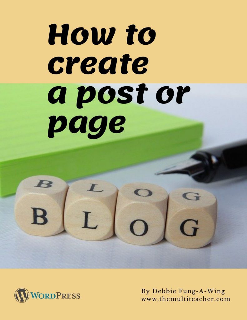 How to create a blog post or page